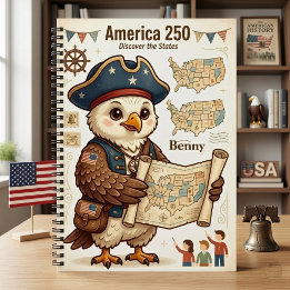 Amerikaanse Geschiedenis Verkenner Patriottische A Notitieboek