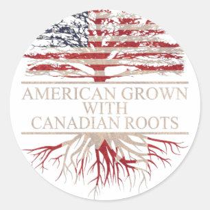 Amerikaanse geteeld met Canadese wortels Ronde Sticker