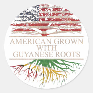 Amerikaanse geteeld met guyanese wortels ronde sticker