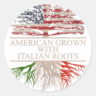 Amerikaanse geteeld met Italiaanse wortels Ronde Sticker