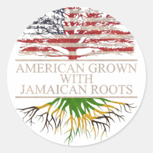 Amerikaanse geteeld met jamaicaanse wortels ronde sticker
