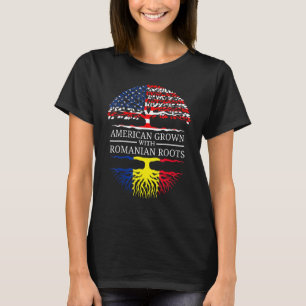 Amerikaanse geteeld met Roemeense wortels USA Flag T-shirt