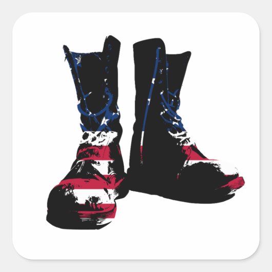 Amerikaanse gevechtsschoenen vierkante sticker (Voorkant)