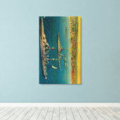 Amerikaanse gevechtstroepen verankerd op strand va canvas afdruk (Insitu (Houten vloer))