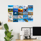 AMERIKAANSE GEVECHTSVLIEGTUIG "MONTAGE" POSTER (Thuiskantoor)