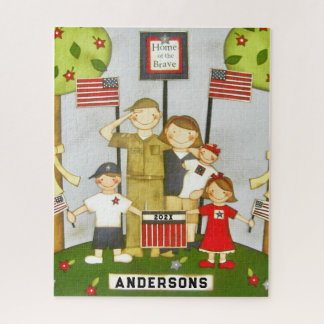 Amerikaanse gezinslegpuzzel legpuzzel