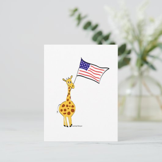 Amerikaanse Giraffe Briefkaart (Staand voorkant)