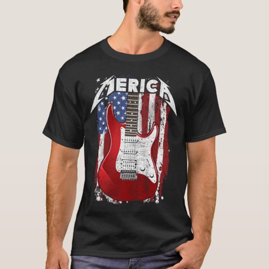 Amerikaanse gitarist American Flag T-shirt (Voorkant)