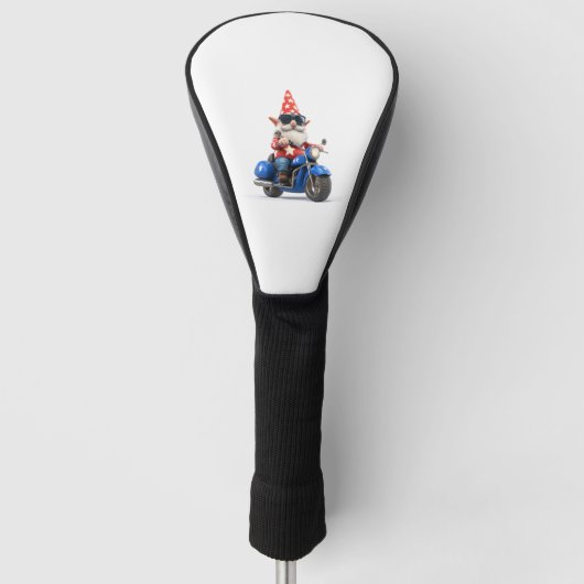 Amerikaanse Gnome Riding Motorcycle Golfheadcover (Voorkant)