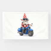 Amerikaanse Gnome Riding Motorcycle Spandoek (Horizontaal)