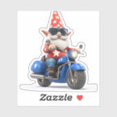 Amerikaanse Gnome Riding Motorcycle Sticker (Vel)