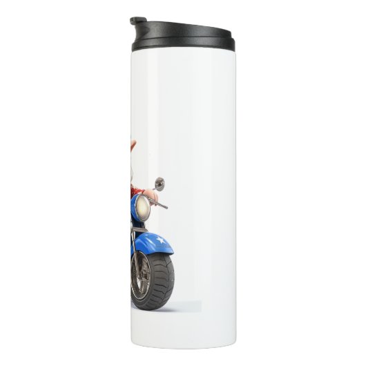 Amerikaanse Gnome Riding Motorcycle Thermosbeker (Geroteerd rechts)