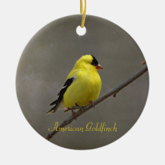 Amerikaanse Goldfinch fotografie-ronde Keramisch Ornament