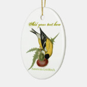 Amerikaanse Goldfinch Keramisch Ornament (Links)