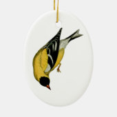 Amerikaanse Goldfinch Keramisch Ornament (Achterkant)