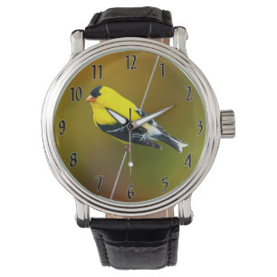 Amerikaanse Goldfinch - originele foto Horloge