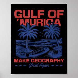 Amerikaanse Golf van Murica Patriottisch strand Poster