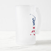 Amerikaanse golfgolfer matglas bierpul (Voorkant rechts)