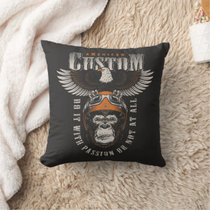 Amerikaanse Gorilla Motorfiets Vintage Biker Adela Kussen