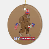 Amerikaanse Gorilla Rocket Patriotic American Flag Keramisch Ornament (Links)