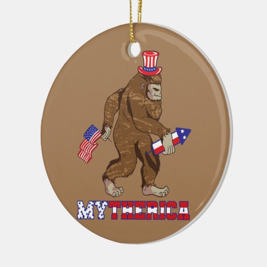 Amerikaanse Gorilla Rocket Patriotic American Flag Keramisch Ornament (Links)