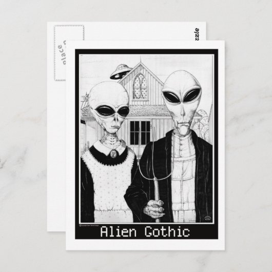 Amerikaanse Gothic, Alien-portretten, Aliens Briefkaart (Voorkant / Achterkant)