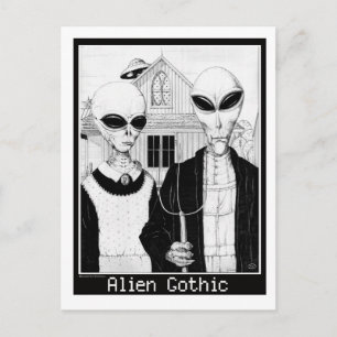 Amerikaanse Gothic, Alien-portretten, Aliens Briefkaart