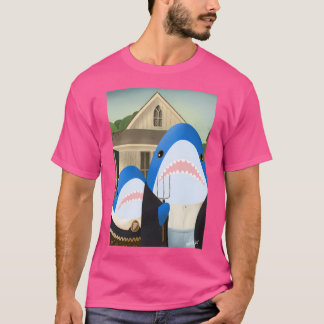Amerikaanse Gothic Blahajshark Edition T-shirt