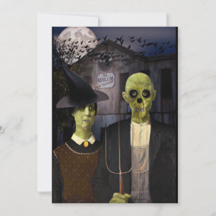 Amerikaanse Gothic Halloween Spokenhuis Kaart