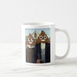 Amerikaanse Gothic met Happy Poop Koffiemok