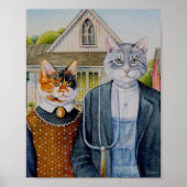 Amerikaanse Gothic Parody Painting Waterverf 8x10 Poster (Voorkant)