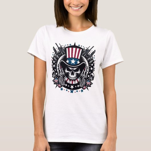 Amerikaanse gotiek op 4 juli t-shirt (Voorkant)