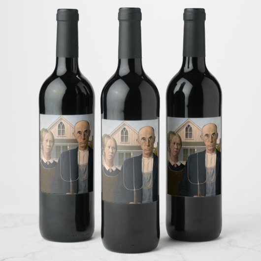 Amerikaanse gotiek: platteland leeft arm boer wijn etiket (Flessen)