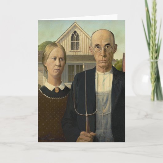 Amerikaanse Gotisch van Grant Wood Kaart (Voorkant)