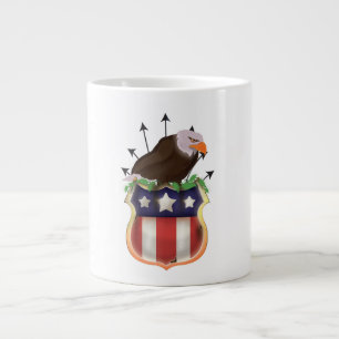 Amerikaanse Gouden Adelaar Stars and Stripes Vlag Jumbo Mok