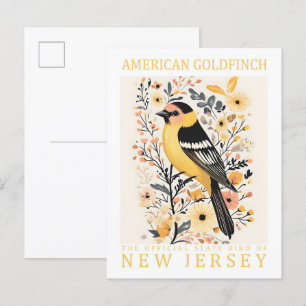 Amerikaanse goudvink vogel van New Jersey Briefkaart