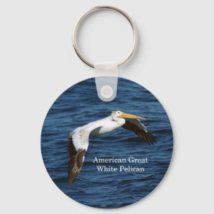 Amerikaanse Great White Pelican-sleutelketen Sleutelhanger