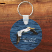 Amerikaanse Great White Pelican-sleutelketen Sleutelhanger (Voorkant)