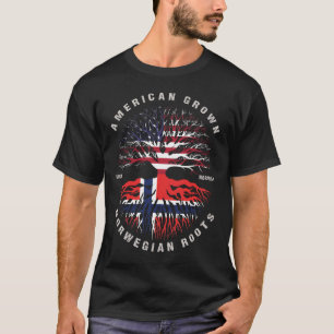 Amerikaanse Groene Noorse wortels Noorse vlag T-shirt