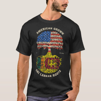 Amerikaanse Groene Sri Lanka Roots Sri Lanka Vlag T-shirt
