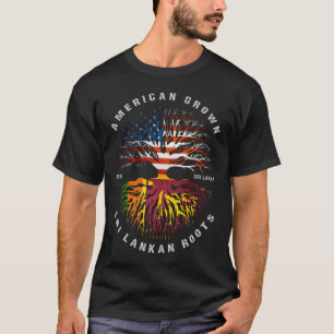 Amerikaanse Groene Sri Lanka Roots Sri Lanka Vlag T-shirt
