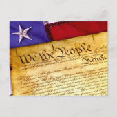 Amerikaanse grondwet en Amerikaanse vlag Briefkaart (Voorkant)