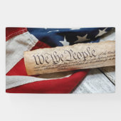 Amerikaanse grondwet en vlag spandoek (Horizontaal)