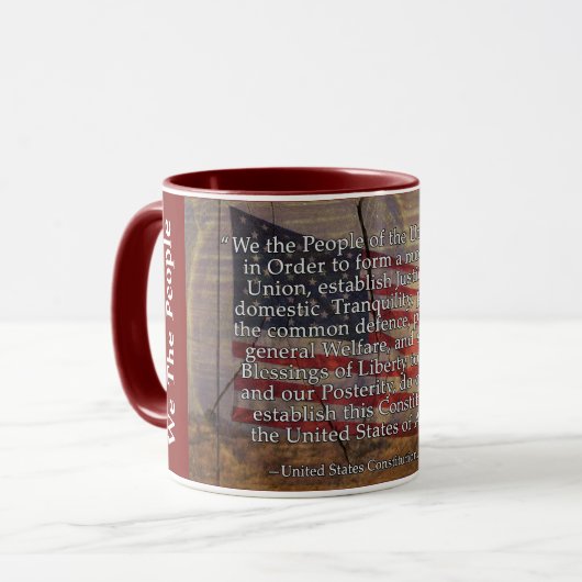 Amerikaanse grondwet preambule typografie en Ameri Mok (Voorkant links)