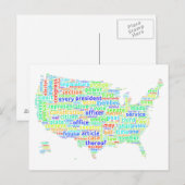 Amerikaanse grondwet Word Cloud Map op witte achte Briefkaart (Voorkant / Achterkant)