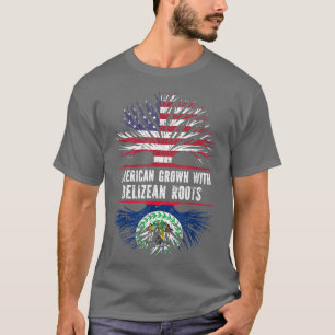 Amerikaanse Groot met Belizean Roots VS-vlag Beliz T-shirt