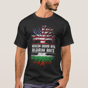 Amerikaanse Groot met Bulgaarse Roots VS-vlag T-shirt