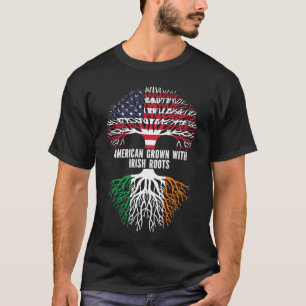 Amerikaanse Groot met Ierse Roots USA vlag T-shirt