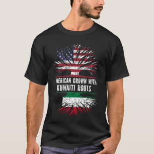 Amerikaanse Groot met Koeweitse Roots VS-vlag Koew T-shirt