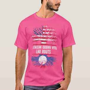 Amerikaanse Groot met Laotiaanse roet VS vlag Laos T-shirt
